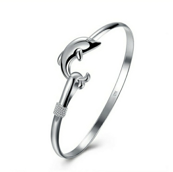 925 Sterling Silver Dolphin Jewelry Set - Picture 5 of 7